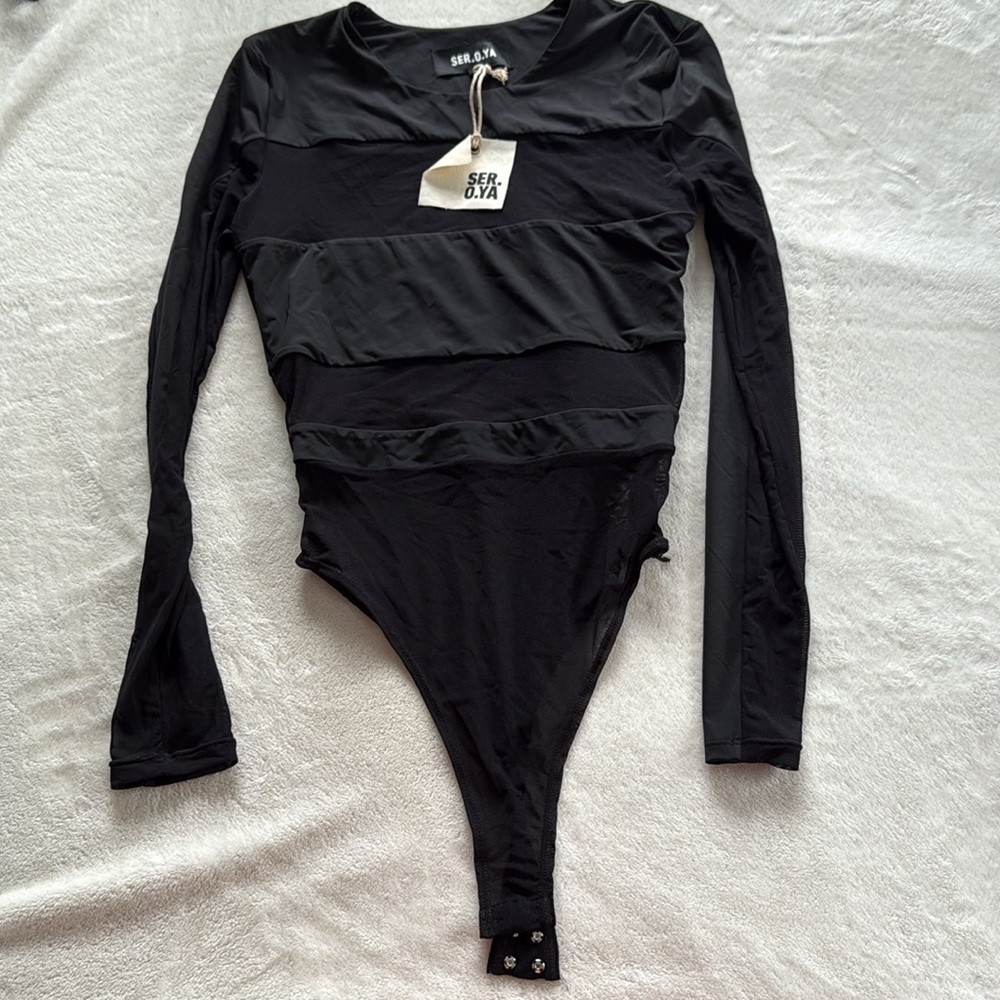 NWT Revolve SER OYA Ciar Black/Sheer Bodysuit Medium - Picture 5 of 12